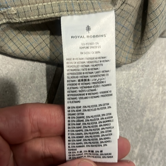 Royal Robbins Men's Hempline Short Sleeve Shirt - Small - Picture 5 of 5